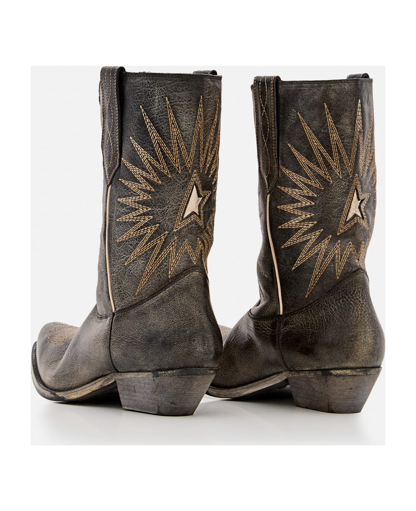 Golden Goose 4mm Wish Star Leather Boots - Nero