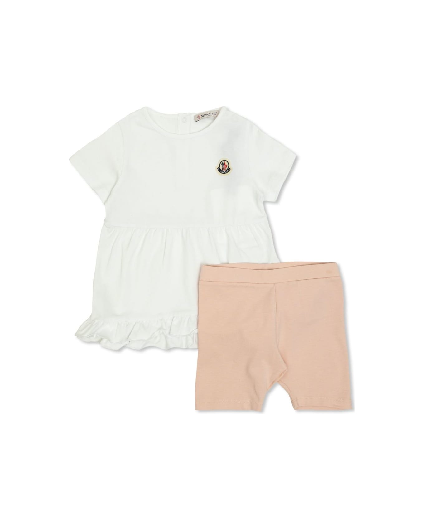 Moncler Enfant Set With Shorts With Patch - White