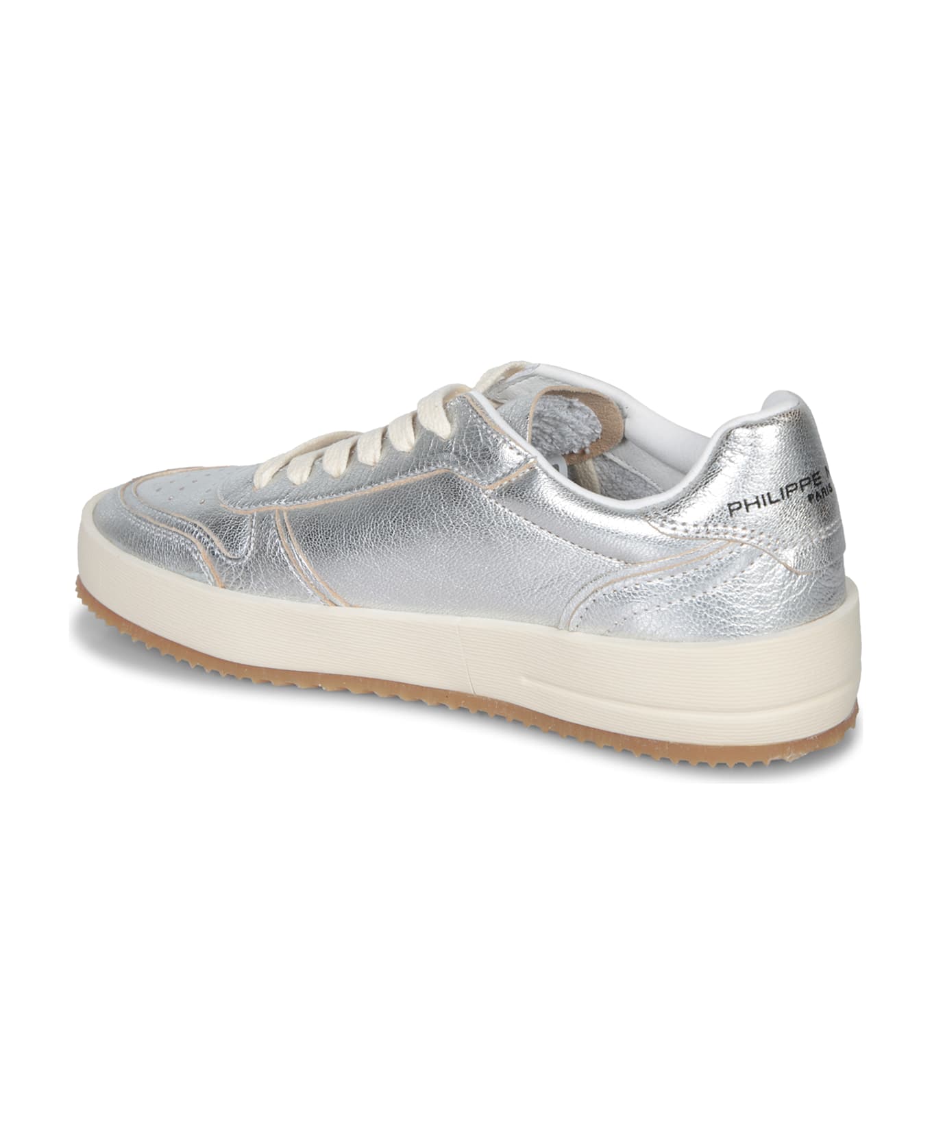 Philippe Model Nice Low Silver Sneakers - Metallic