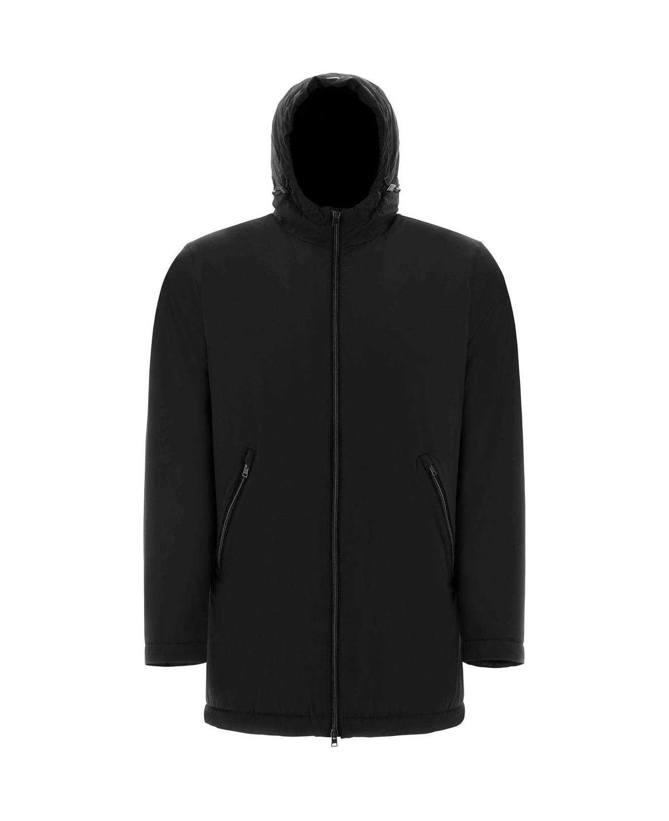 Herno Zip-up Hooded Jacket Jacket - NERO