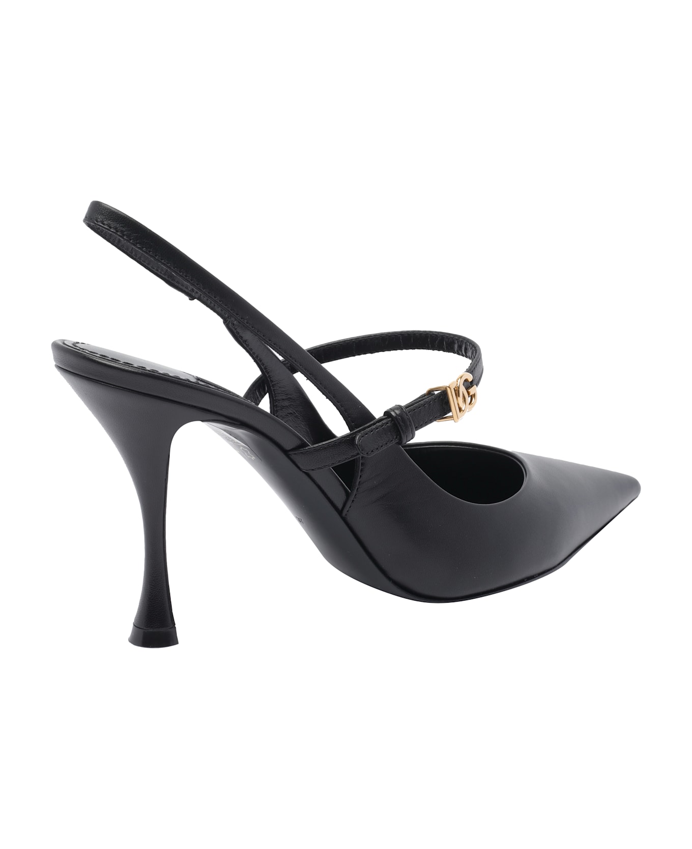 Dolce & Gabbana Black Leather Slingbacks - Black