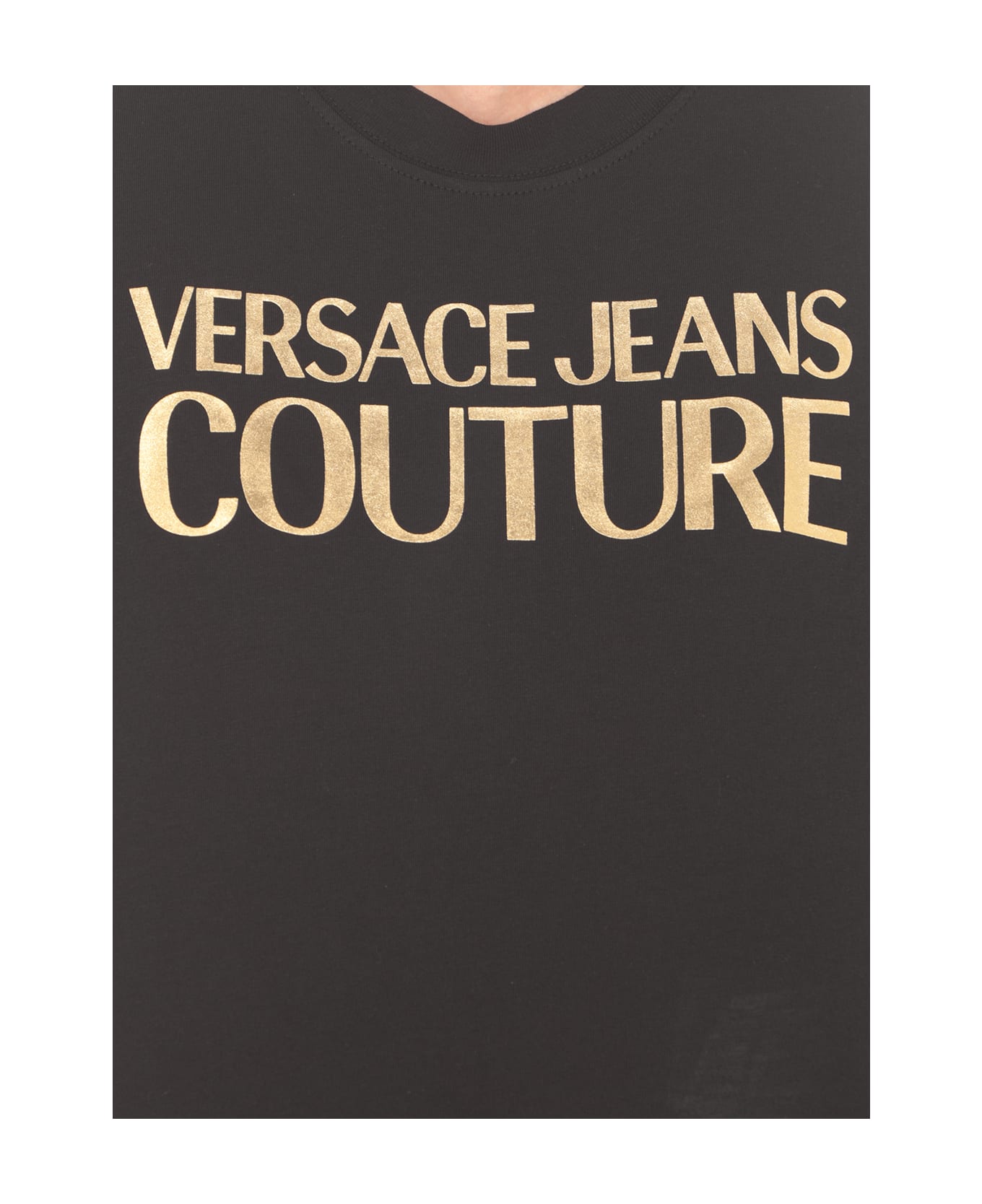 Versace Jeans Couture Logo Printed Crewneck T-shirt - Black