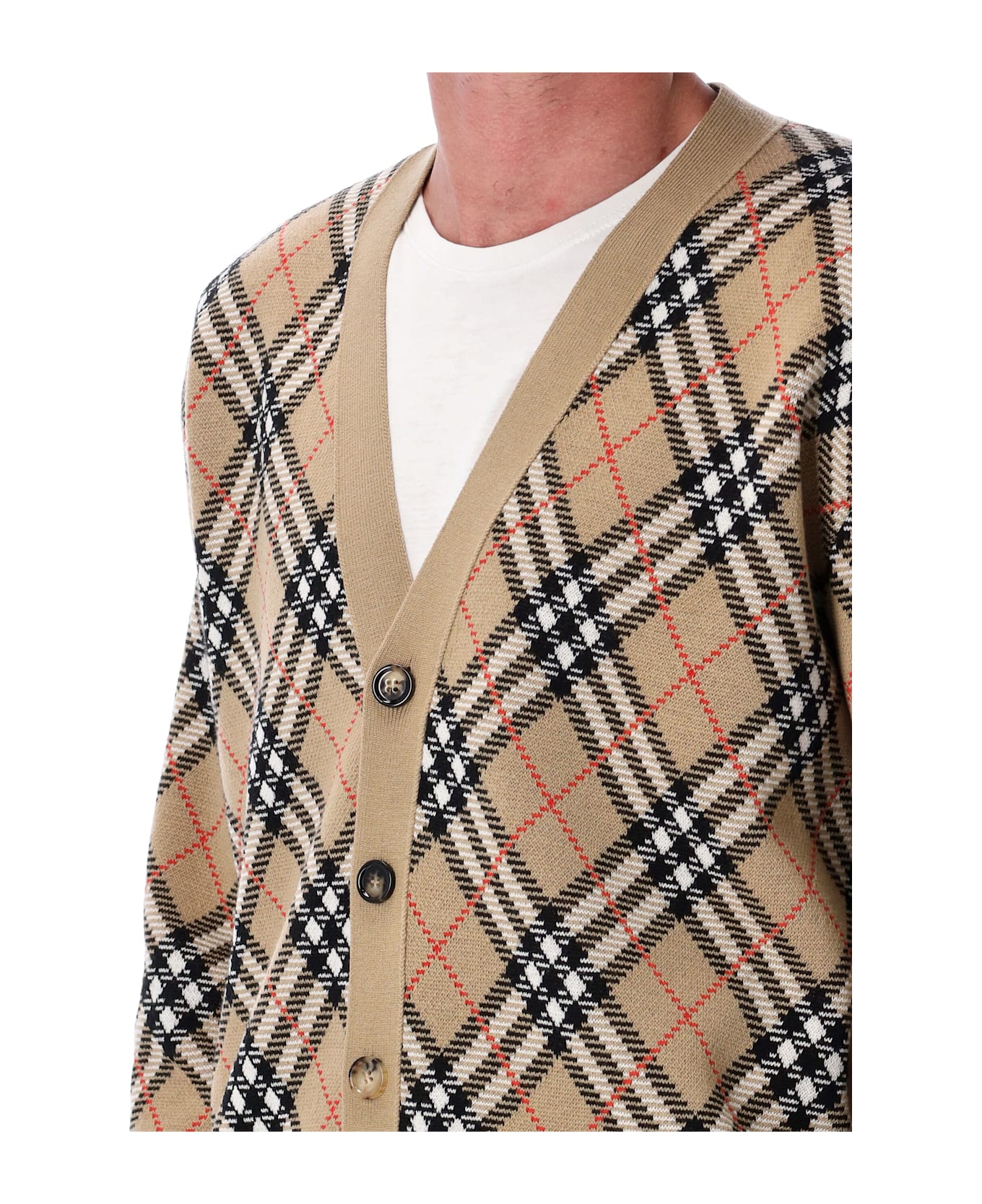 Burberry London Check Wool Cardigan - SAND/SAND IP CHECK
