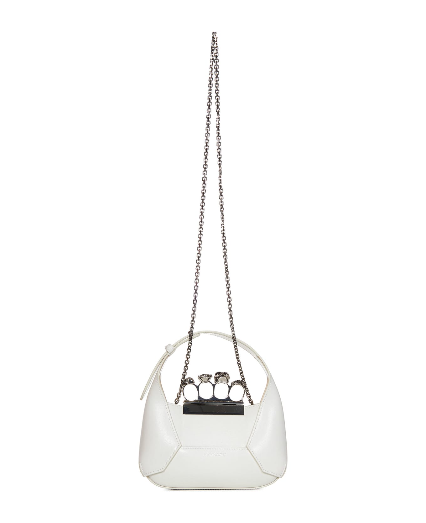 Alexander McQueen Hobo Mini Jewelled Handbag - White