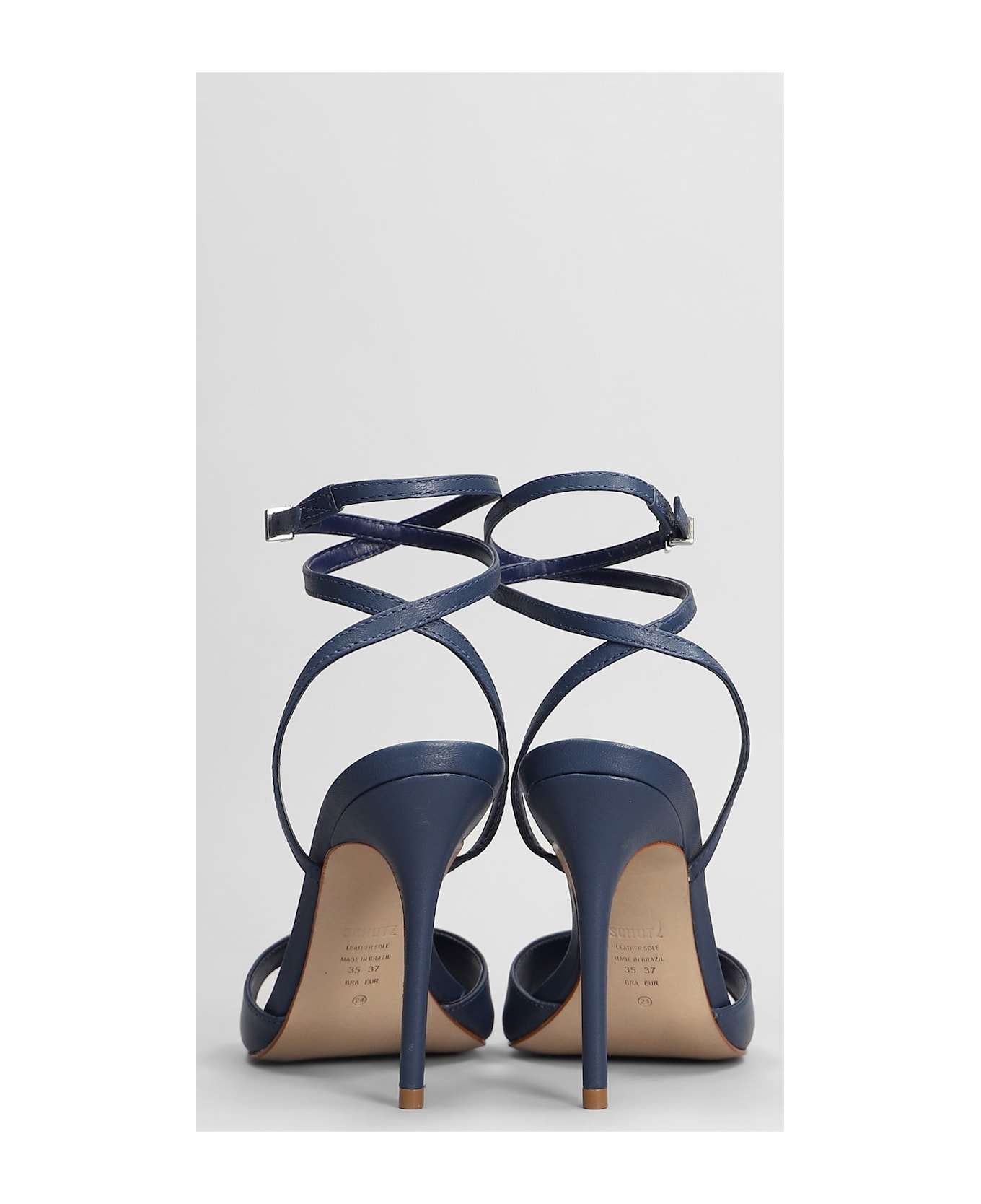 Schutz Sandals In Blue Leather - blue