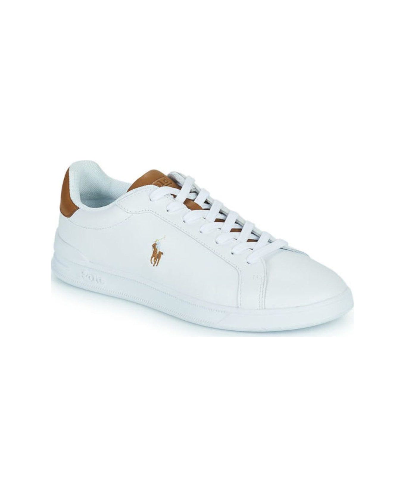 Polo Ralph Lauren Logo Embroidered Lace-up Sneakers - White
