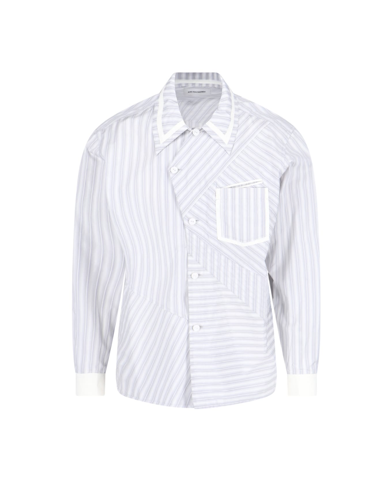 Kiko Kostadinov Stripe Asymmetric Shirt - Gray シャツ