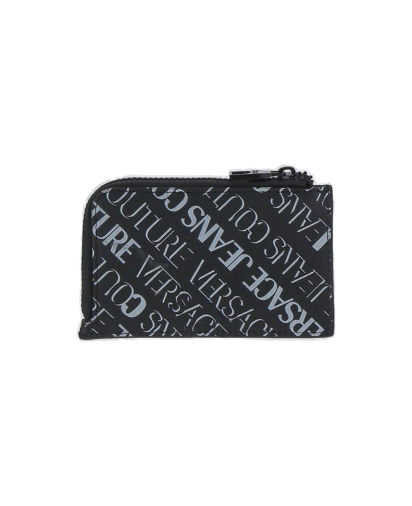 Versace Logo Patch Zipped Cardholder Versace - BLACK
