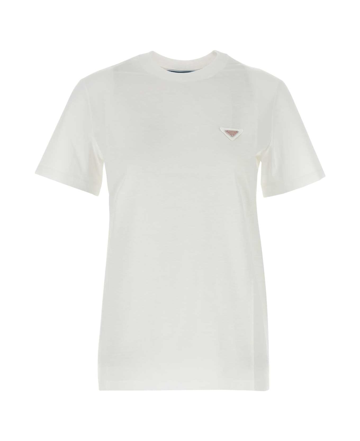 Prada White Cotton T-shirt - Bianco