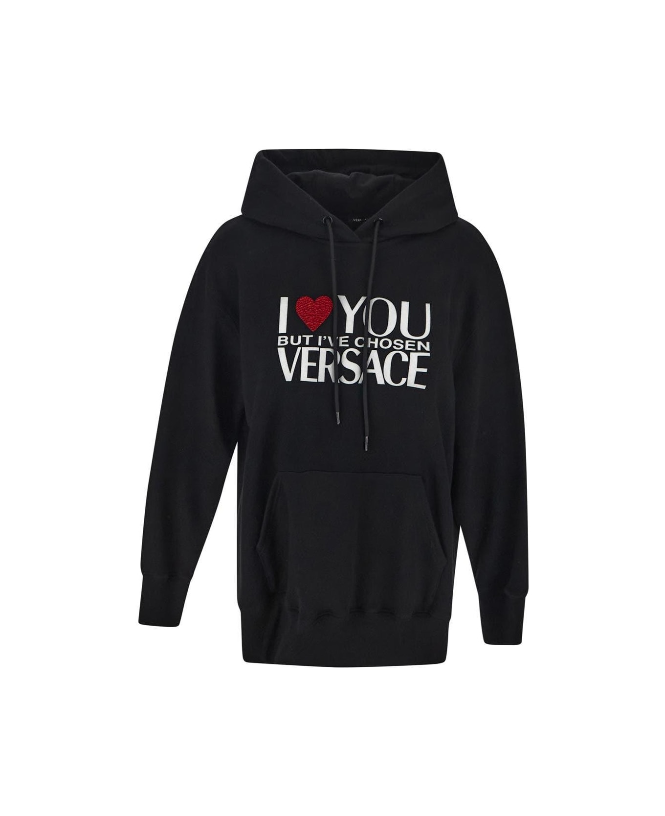 Versace 'i Love You' Black Hoodie - Black フリース