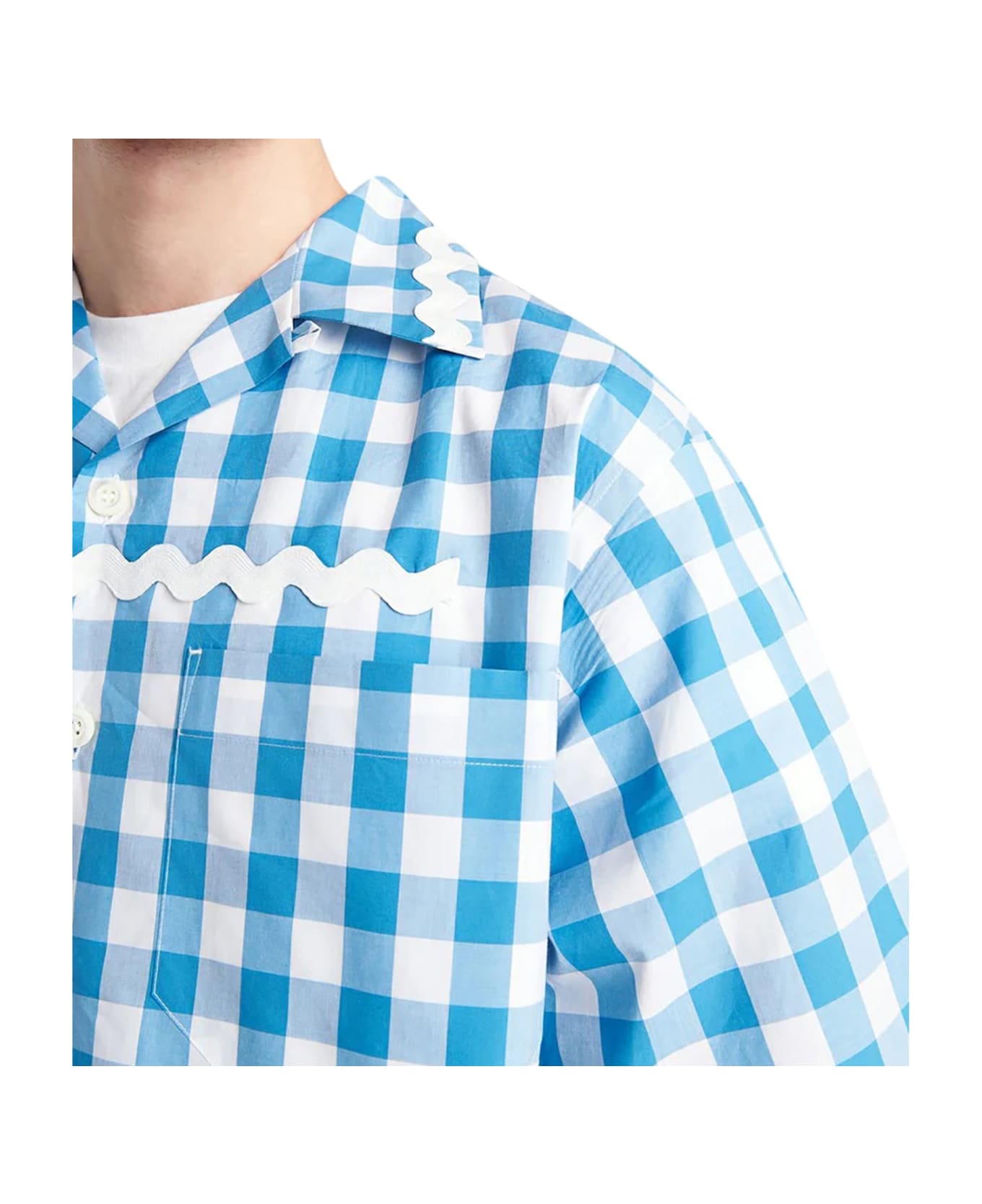 Prada Checked Cotton Shirt - Blue