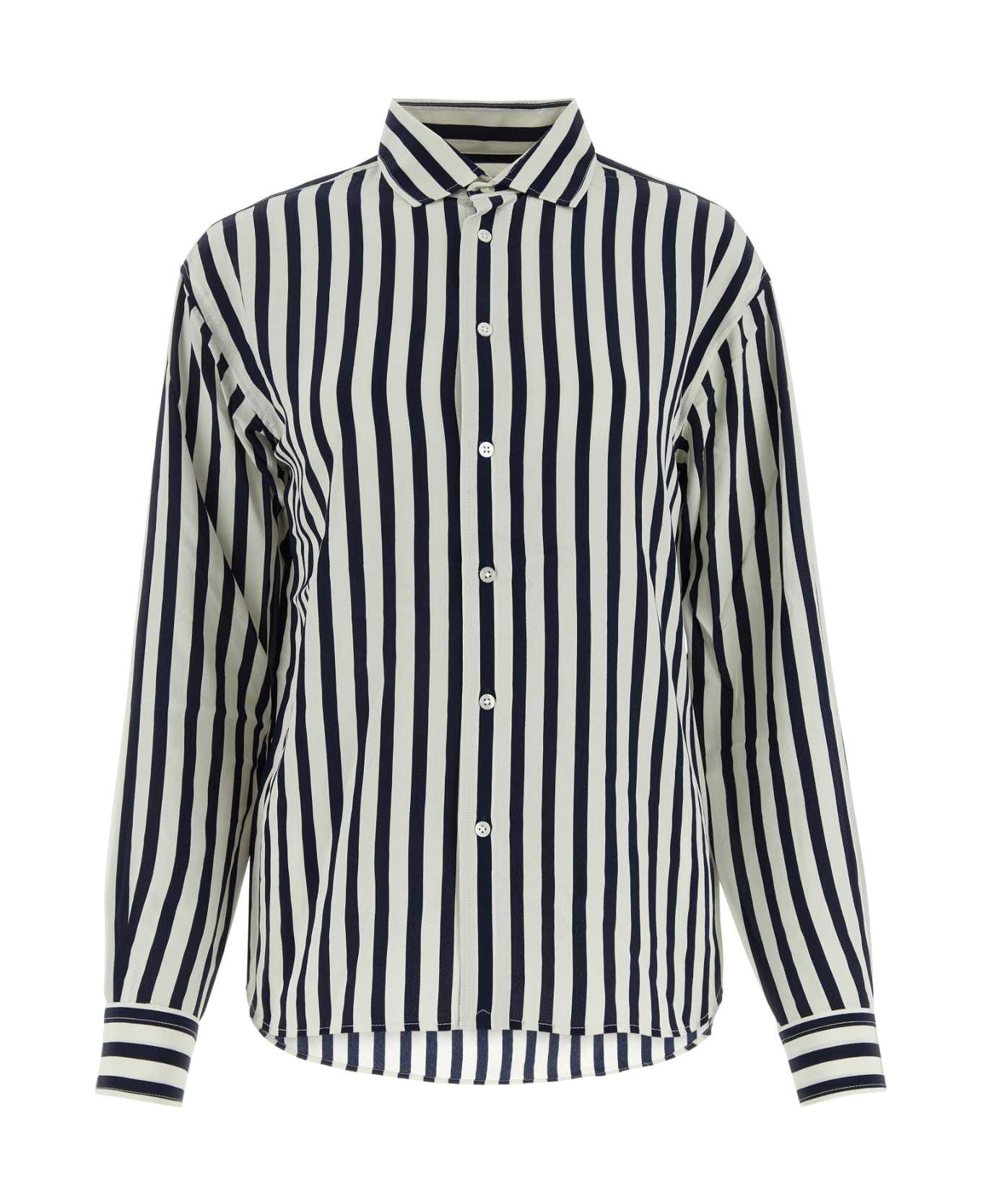 Polo Ralph Lauren Printed Crepe Shirt - 1457NAVYWHITESTRIPE シャツ