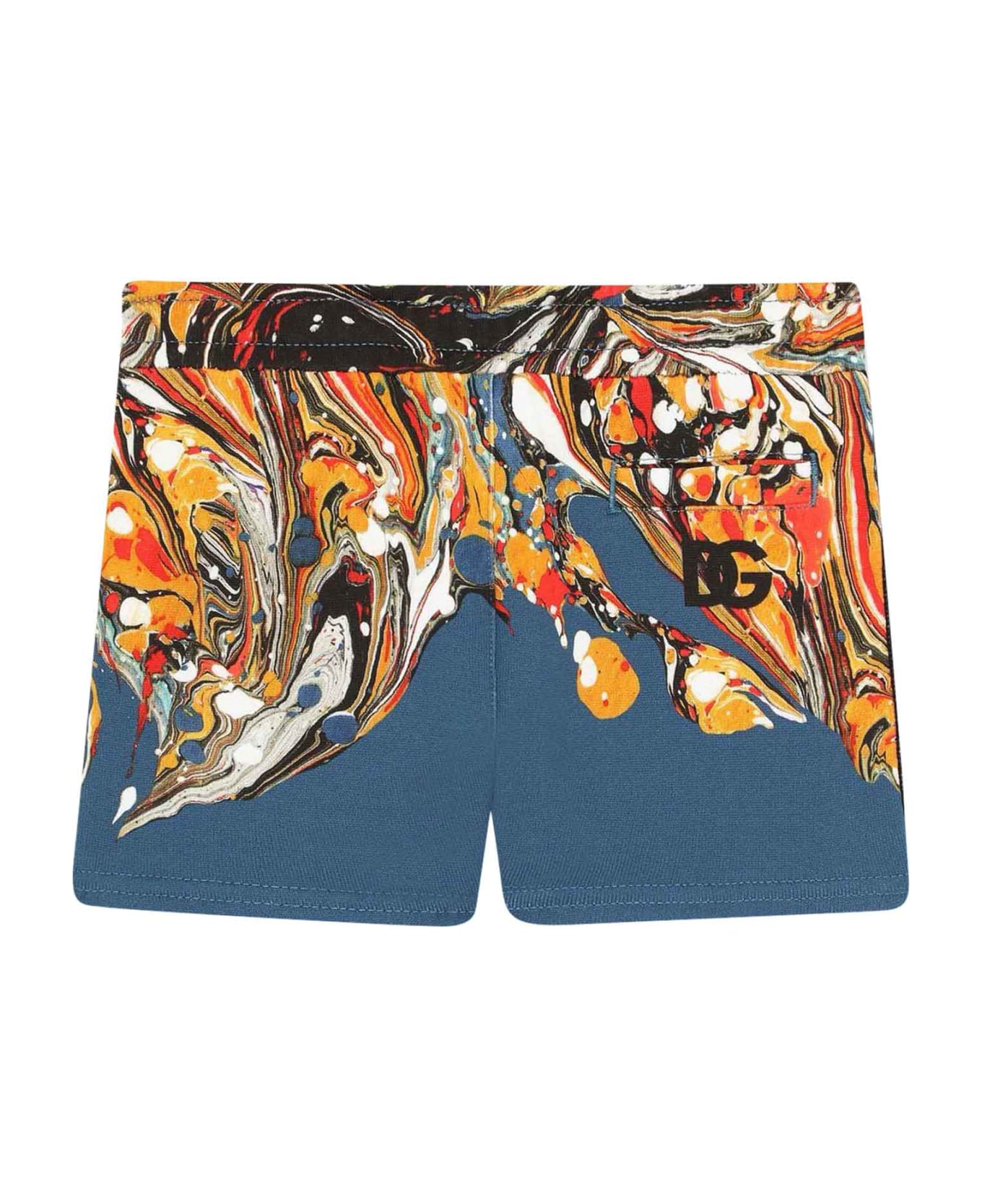 Dolce & Gabbana Multicolor Print Bermuda Shorts Dolce&gabbana Kids - Arancio