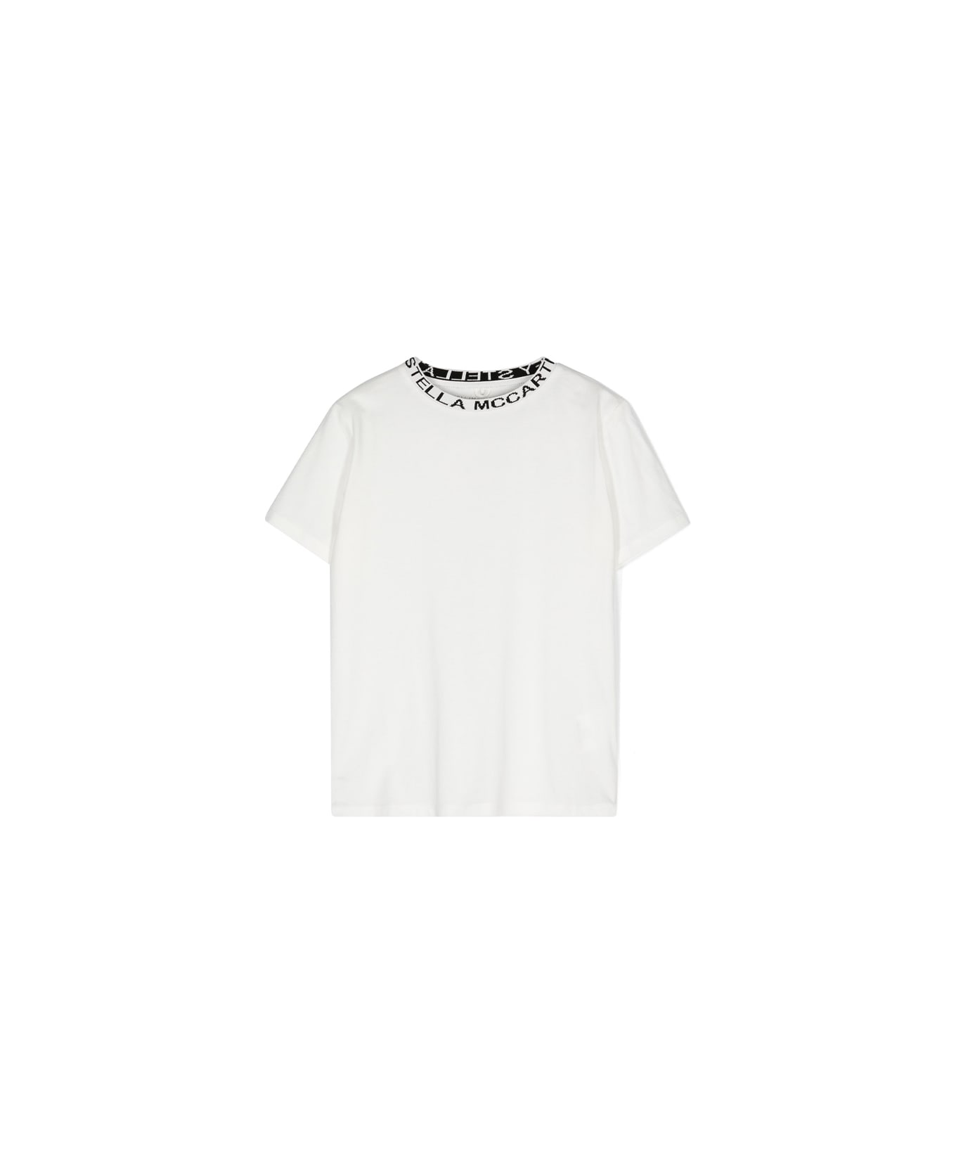 Stella McCartney Kids White T-shirt With Logo On Crew Neck - White