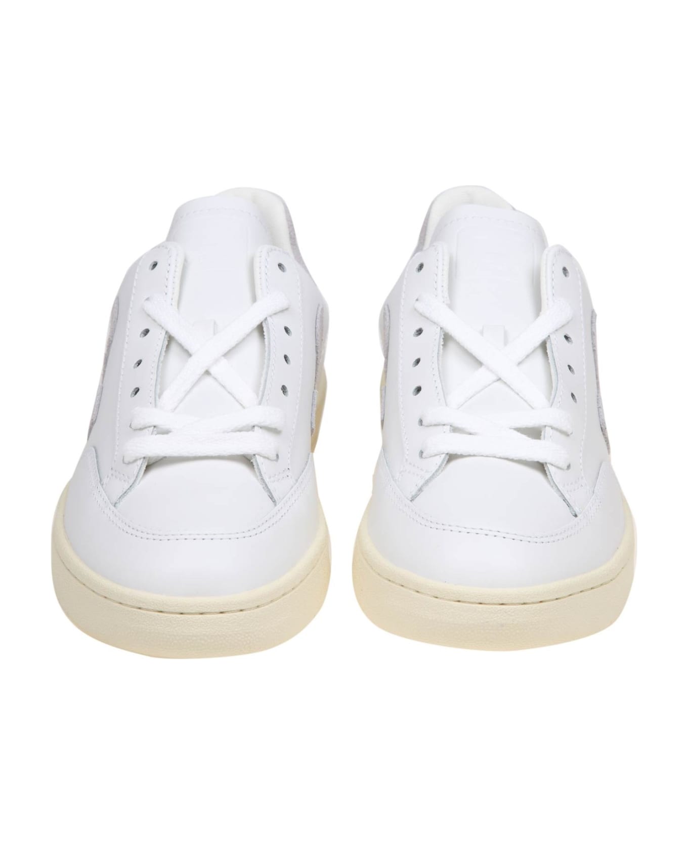 Veja V 12 Sneakers In White/grey Leather - white/light grey