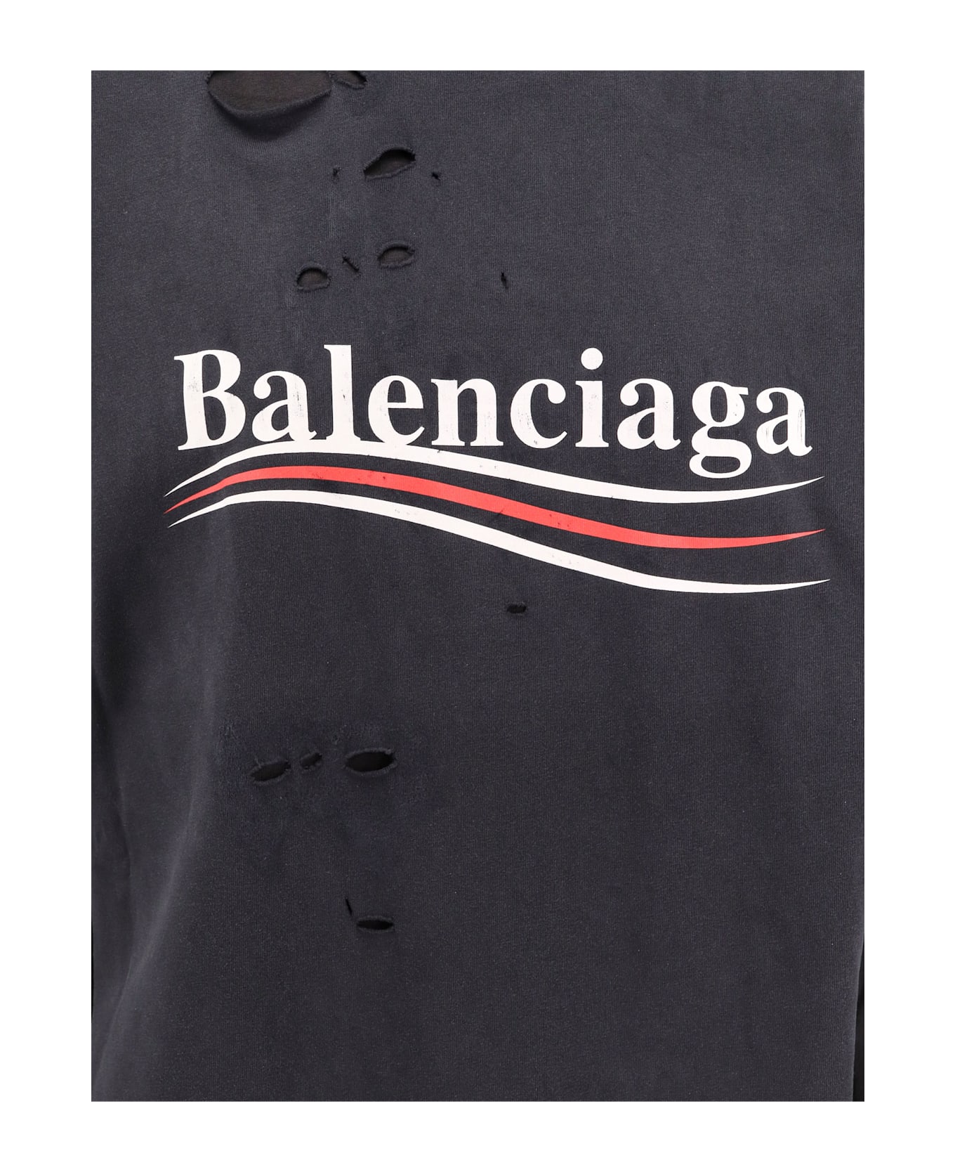Balenciaga Two-tone Cotton Layered T-shirt - Black