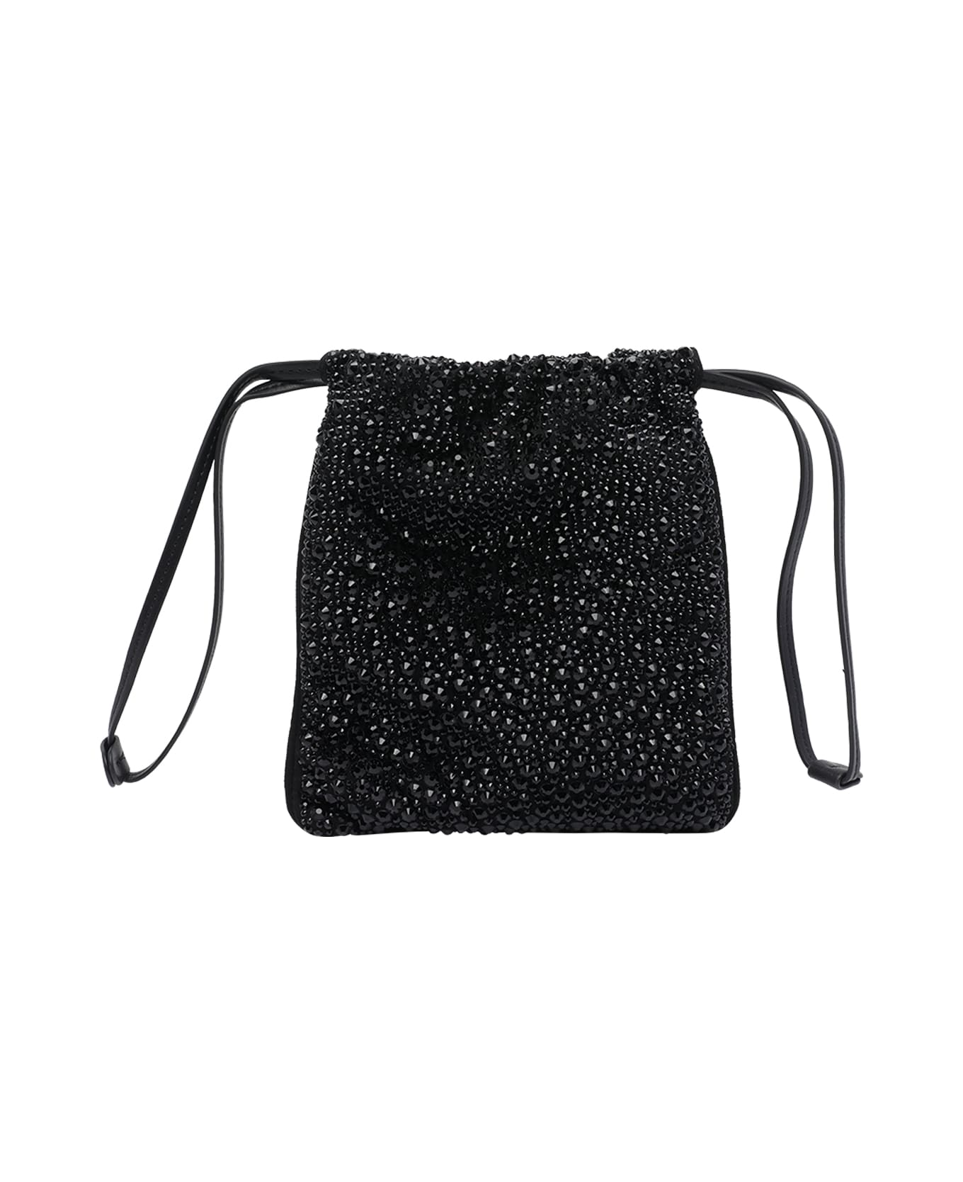 Pinko Slouchy Fully Rhinestoned Shoulder Pouch - Black