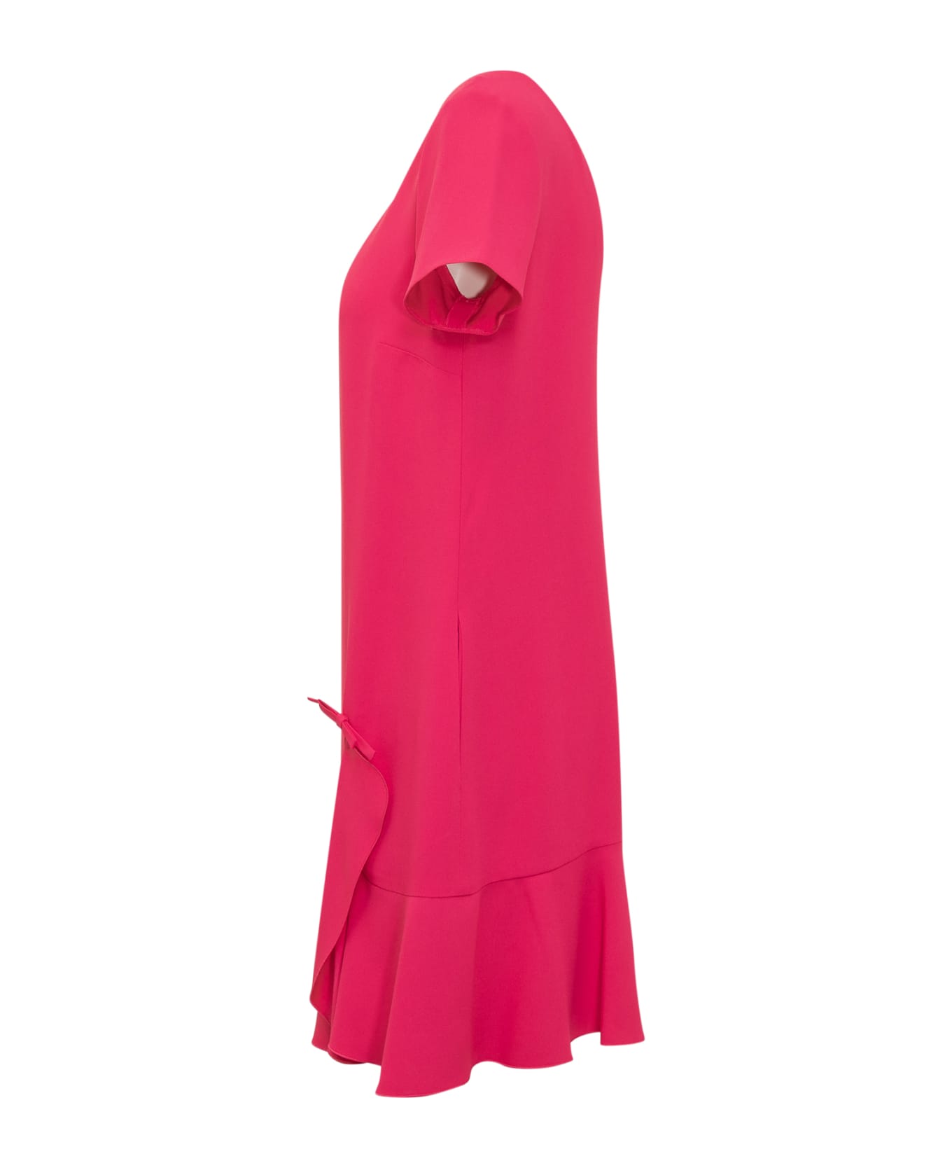 RED Valentino Dress With Neckline - FUCSIA