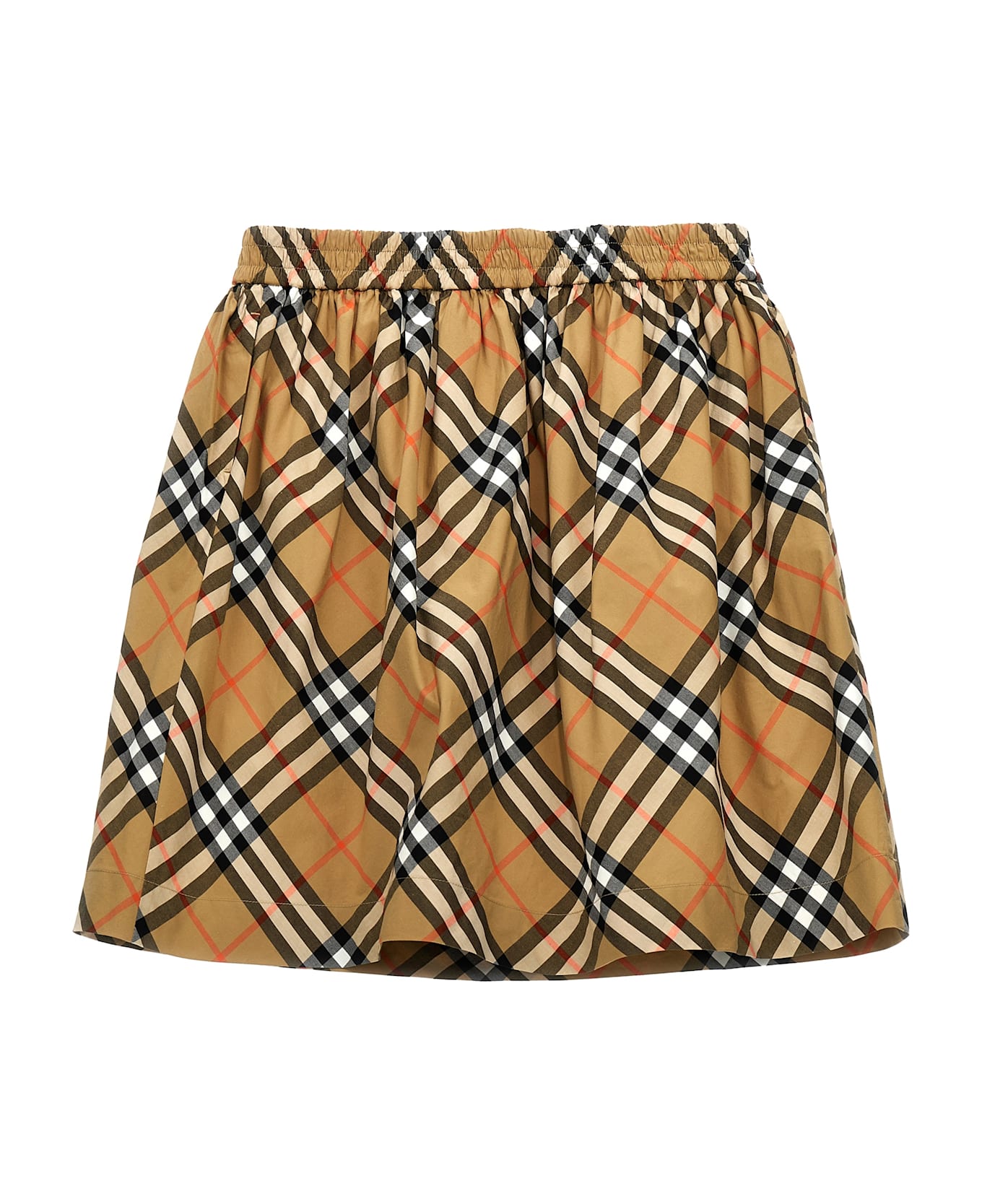 Burberry Check Cotton Skirt - Beige