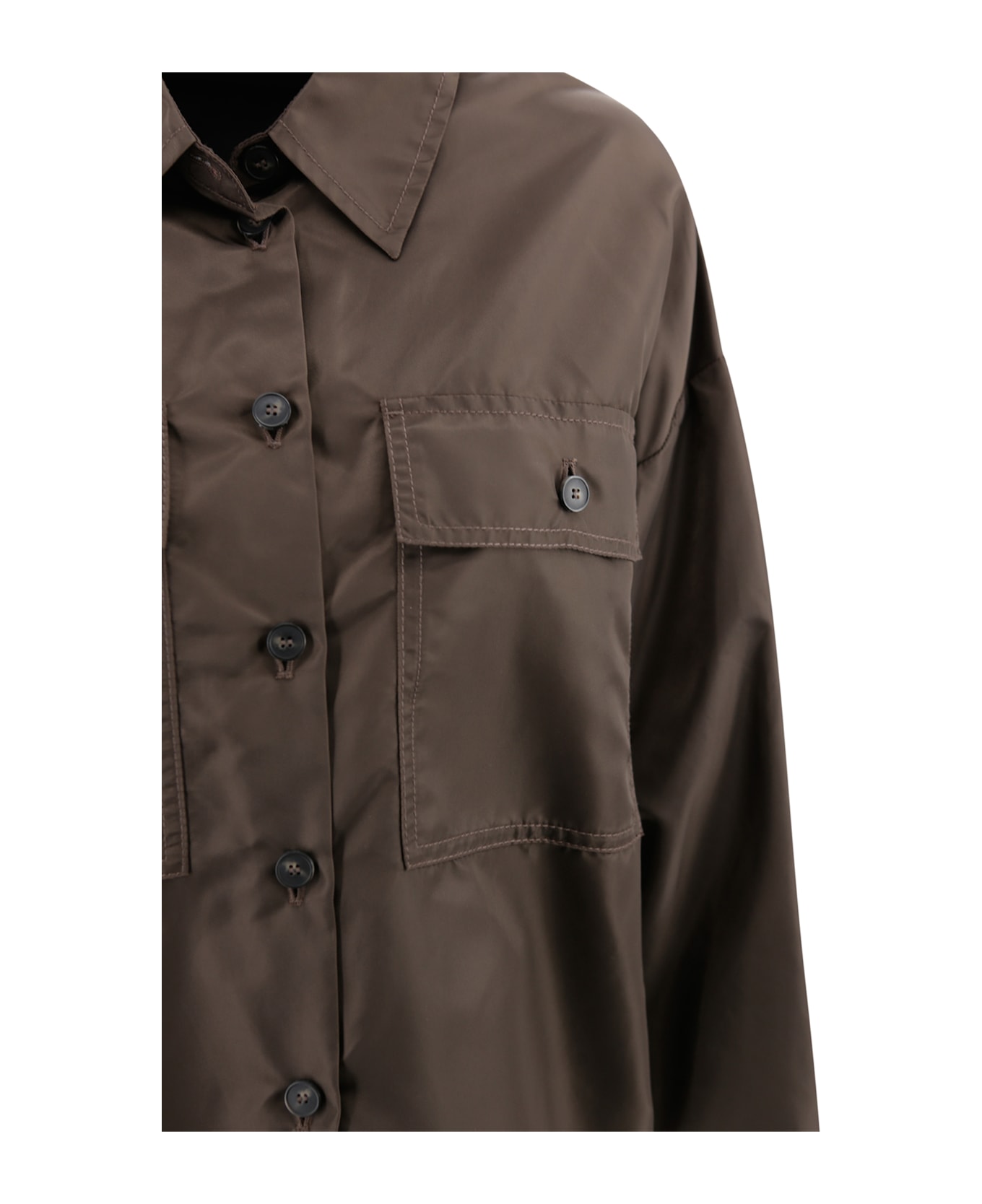 Weekend Max Mara Drip-proof Crop Shirt - Cioccolato