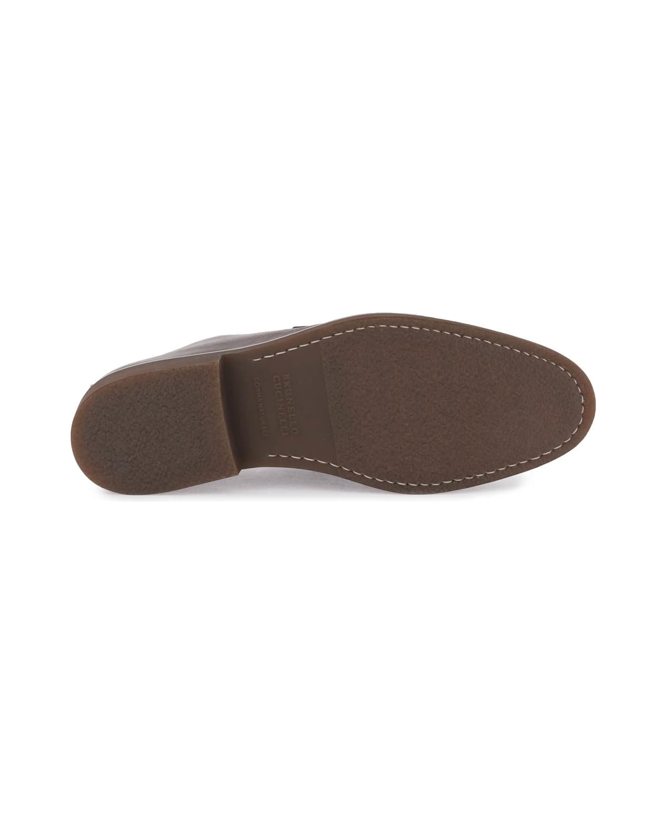 Brunello Cucinelli Leather Penny Loafers - ESPRESSO (Brown)
