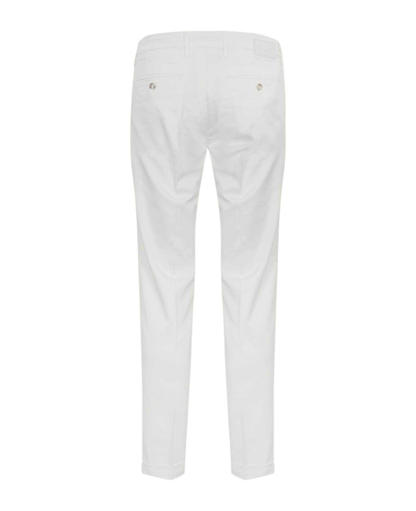 Re-HasH Mucha Chino Trousers In Cotton - Bianco