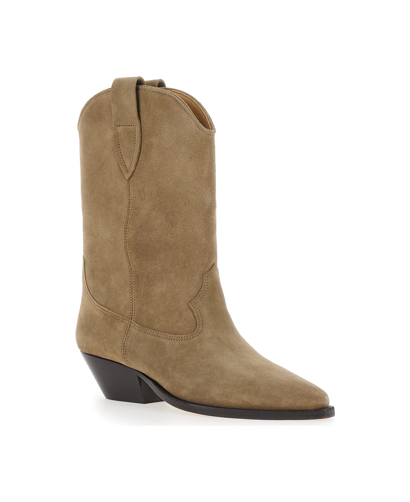 Isabel Marant 'duerto' Beige Western Style Boots In Suede Woman Isabel Marant - Beige