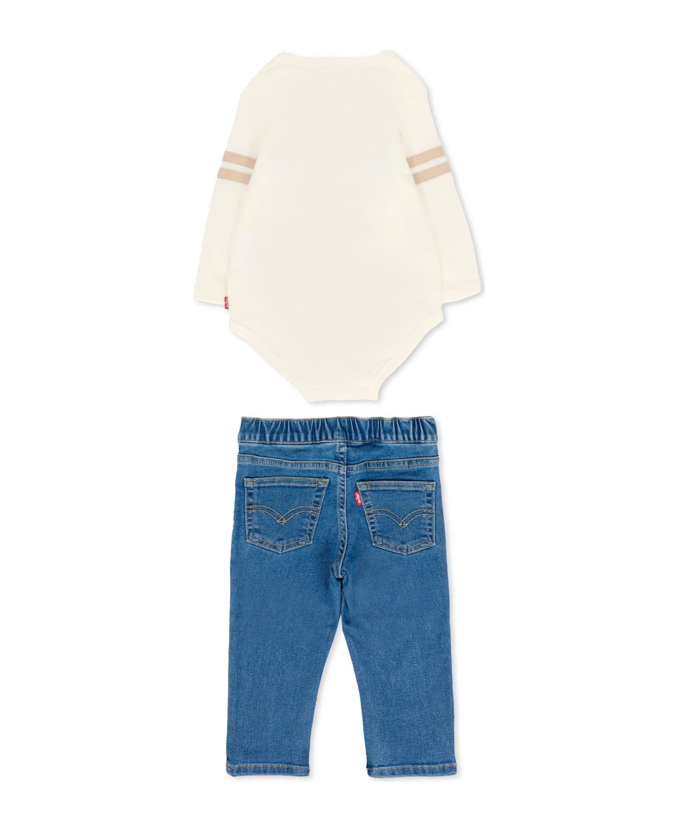 Levi's Ivory Suit For Baby Boy With Logo - Ivory