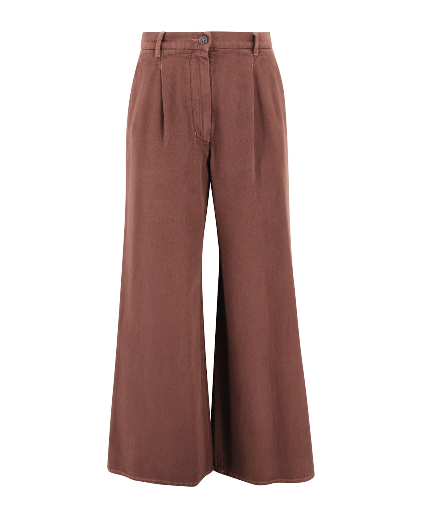 Weekend Max Mara Chocolate Brown Cotton Bull Trousers - Cioccolato