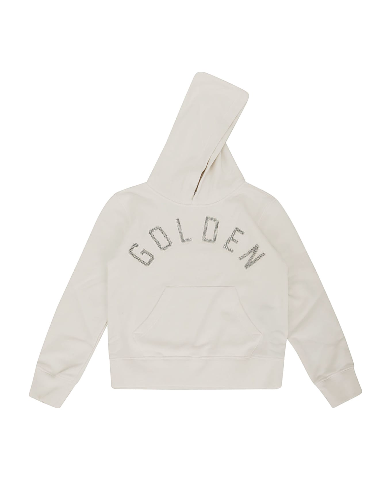 Golden Goose Journey Girl's Hoodie Sweatshirt With Golden Ho - ARTIC WOLF
