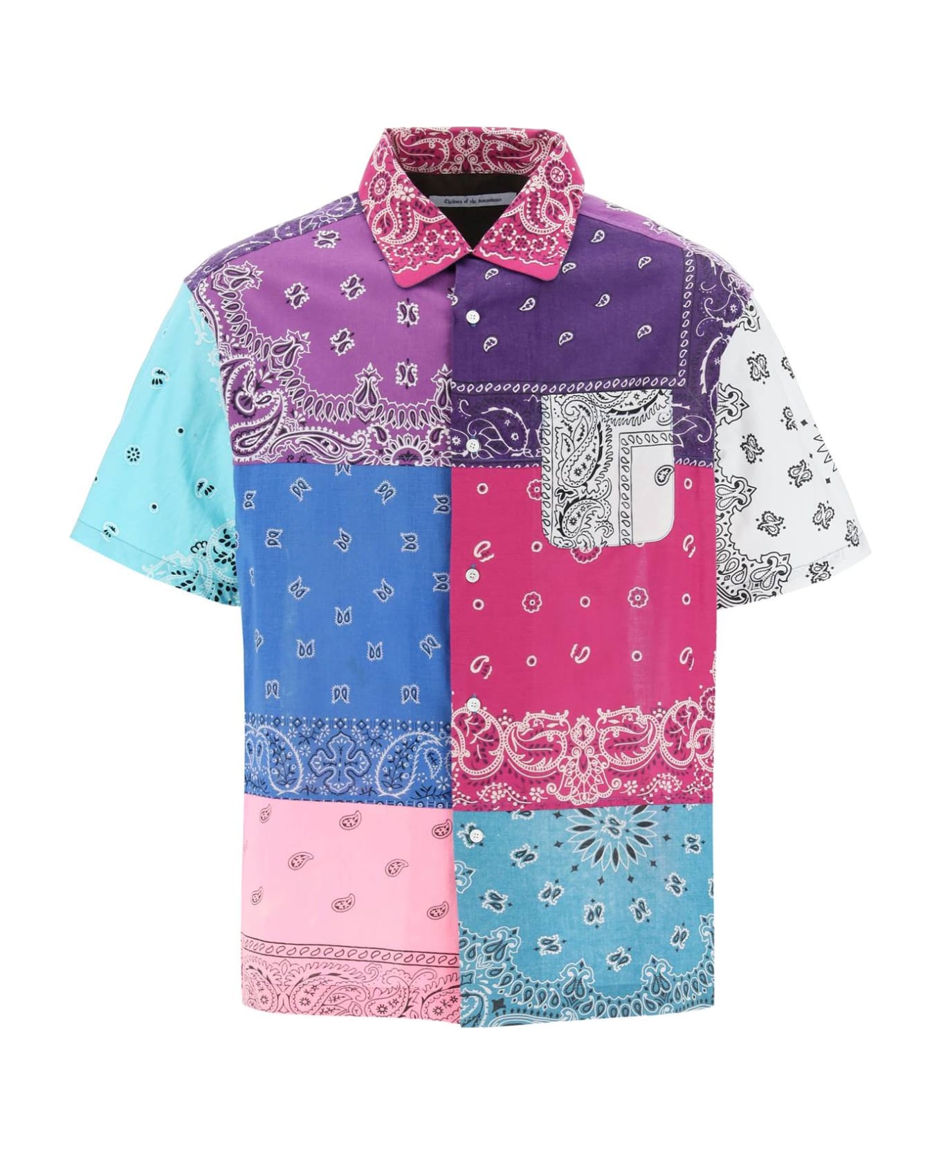 Children of the Discordance Short-sleeved Patchwork Shirt With Bandana Prints - MIX
