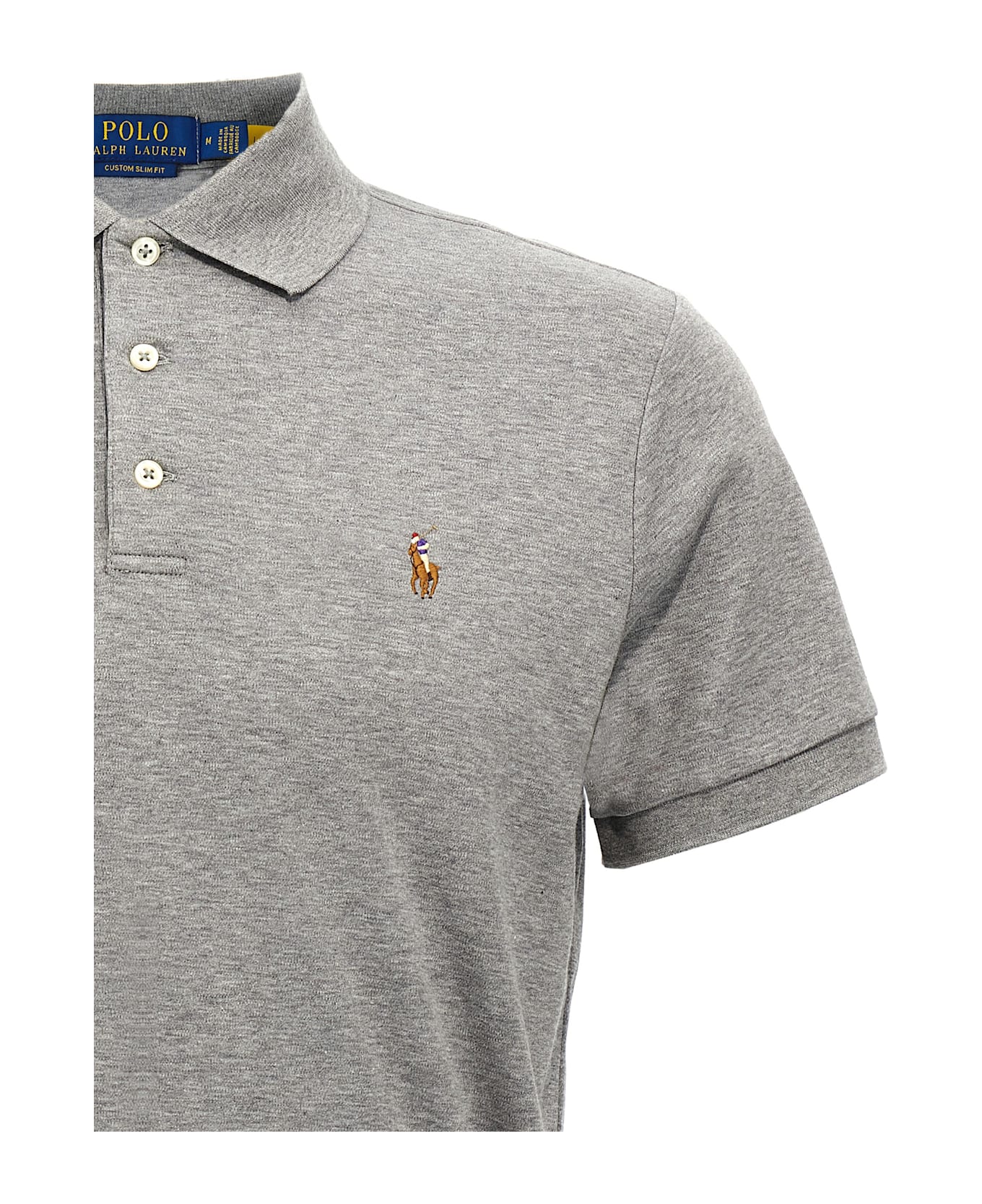 Polo Ralph Lauren Logo Embroidery Polo Shirt - Gray
