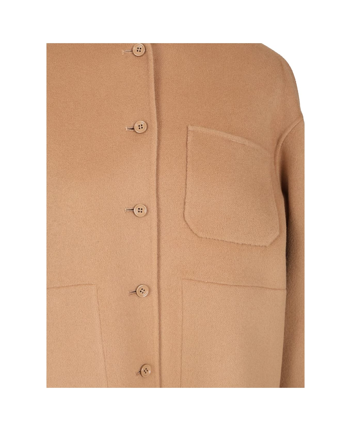 
S Max Mara Wool Shirt Jacket - BEIGE