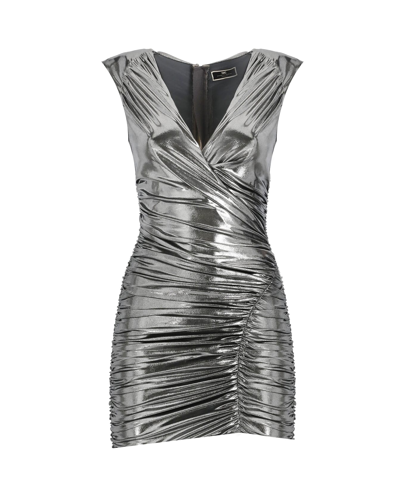 Elisabetta Franchi Metallic Jersey Short Dress - Grey