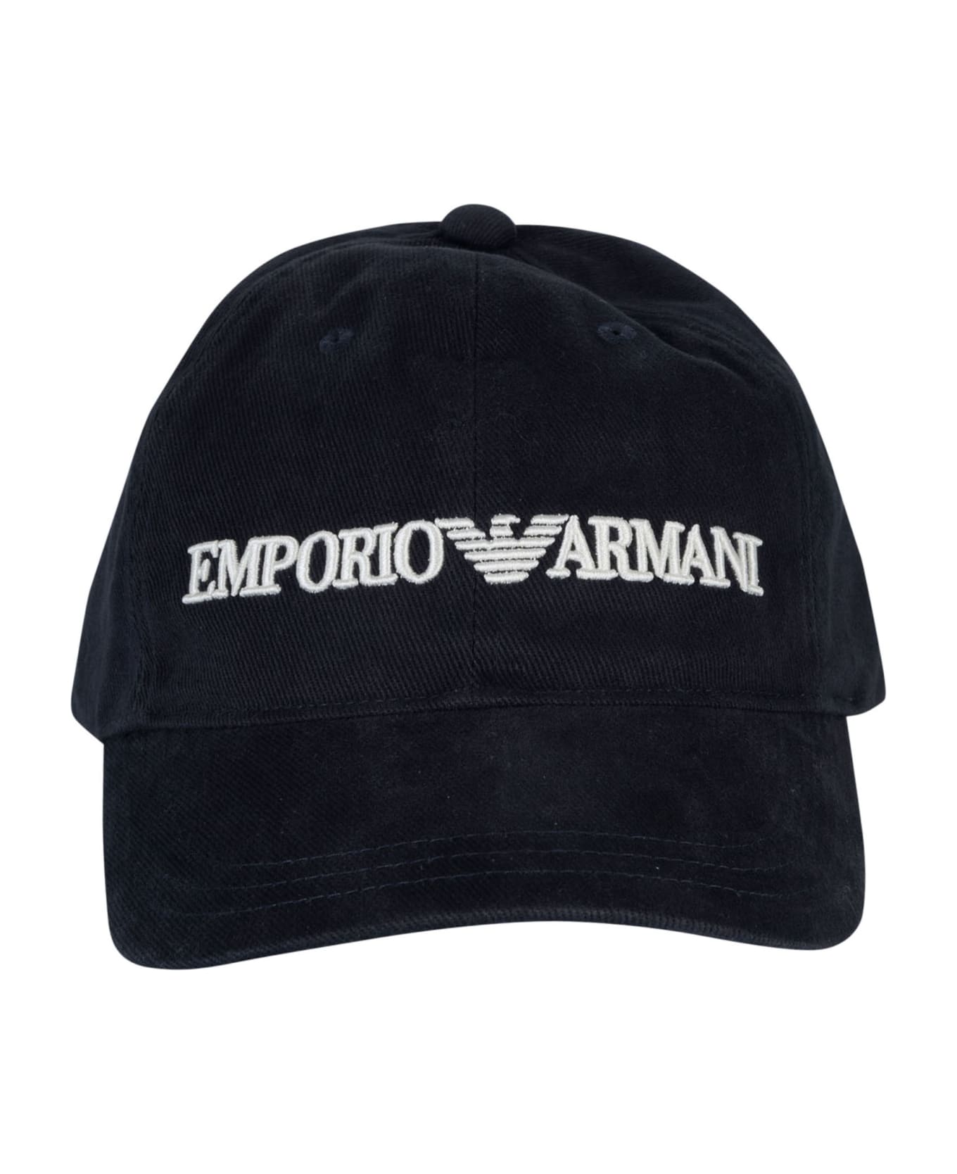 Emporio Armani Logo Embroidered Baseball Cap - Blue