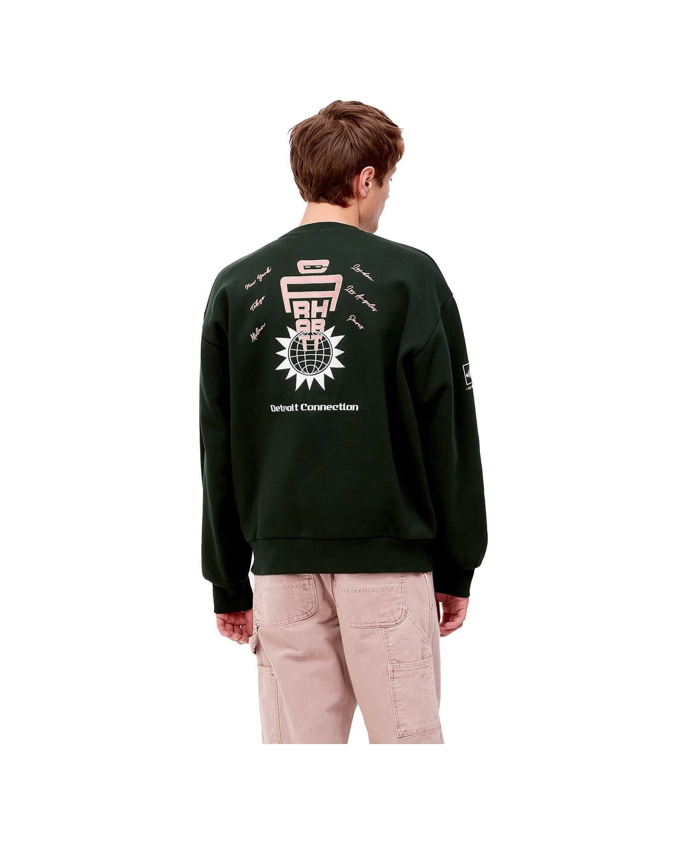 Carhartt Wip Connect Dark Green Sweatshirt - Verde