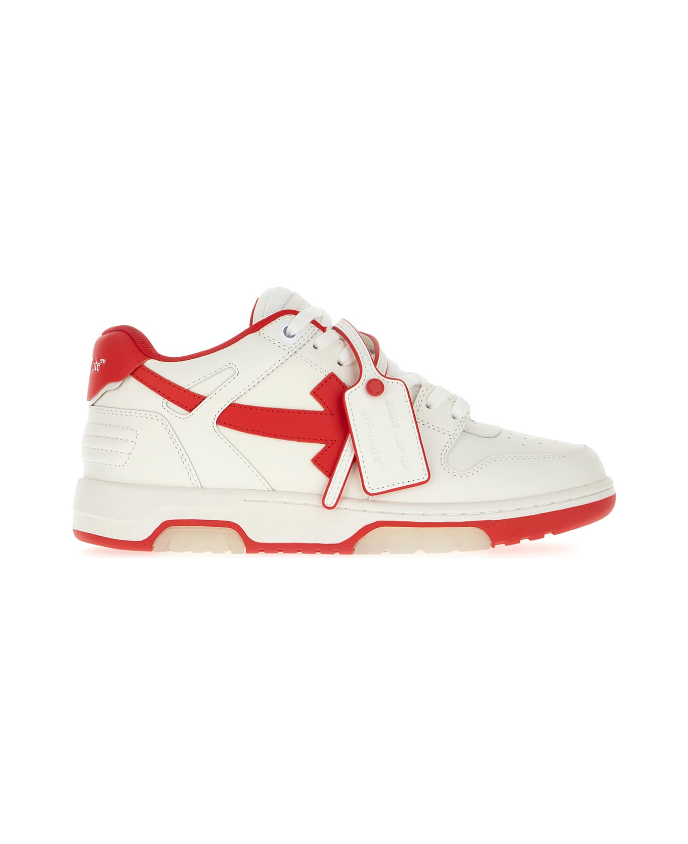 Off-White Two-tone Leather And Polyester Out Off Office Sneakers - WHITE RED