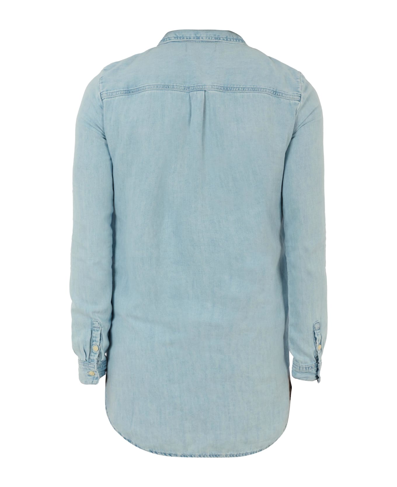 Calvin Klein Denim Shirt For Kids With Logo - Denim