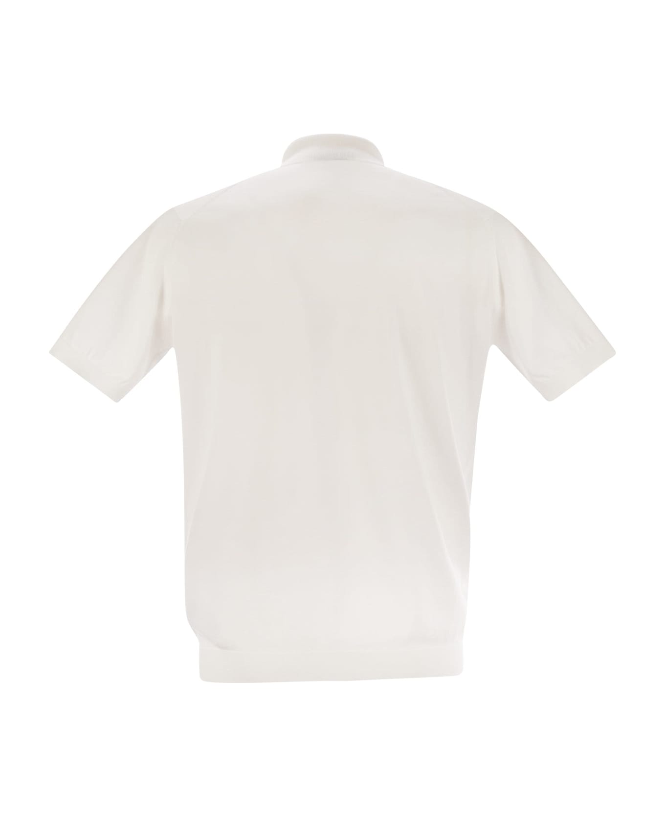 John Smedley Adrian - Cotton Short-sleeved Polo Shirt - Bianco