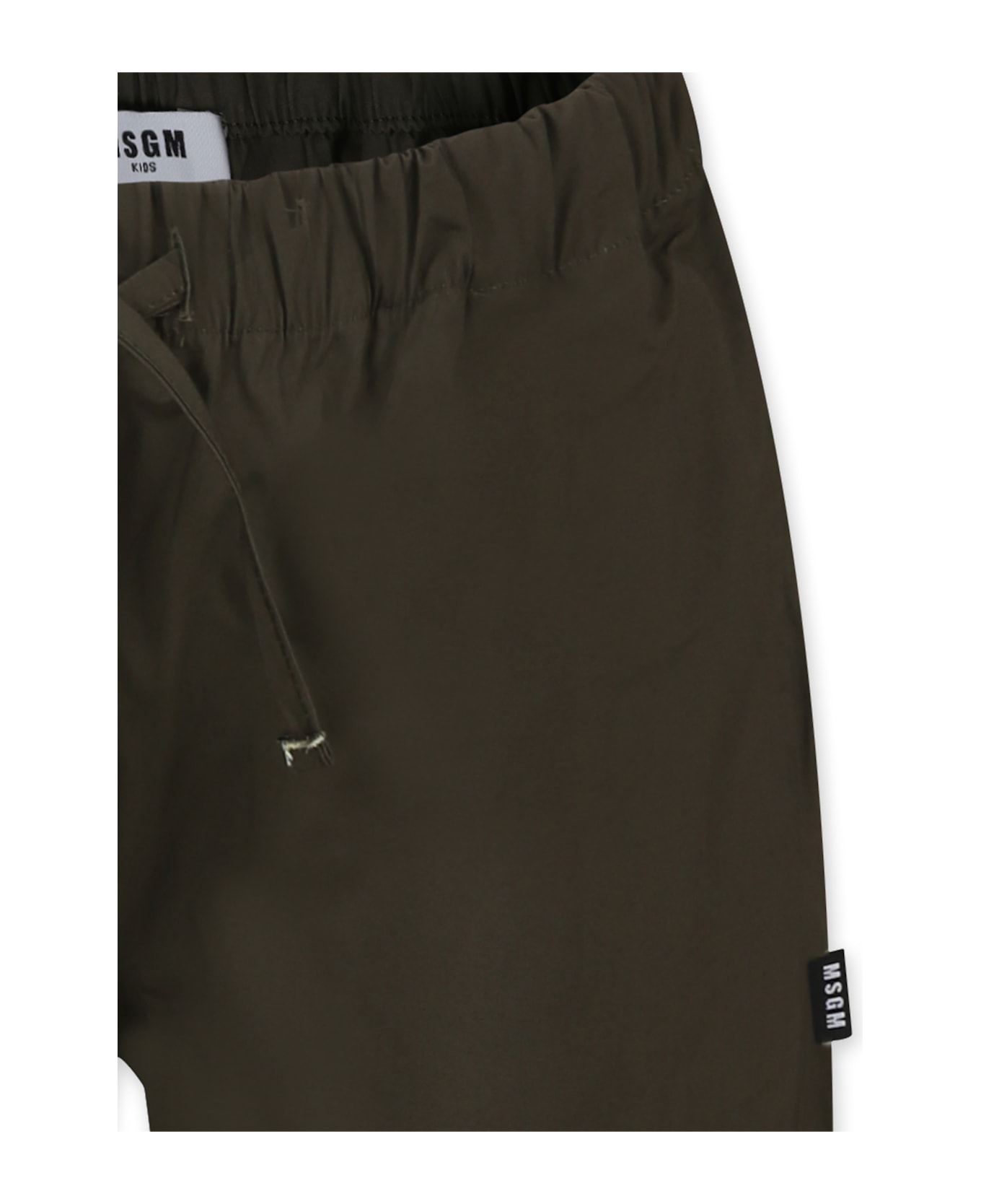 MSGM Green Trousers For Boy With Logo - Green