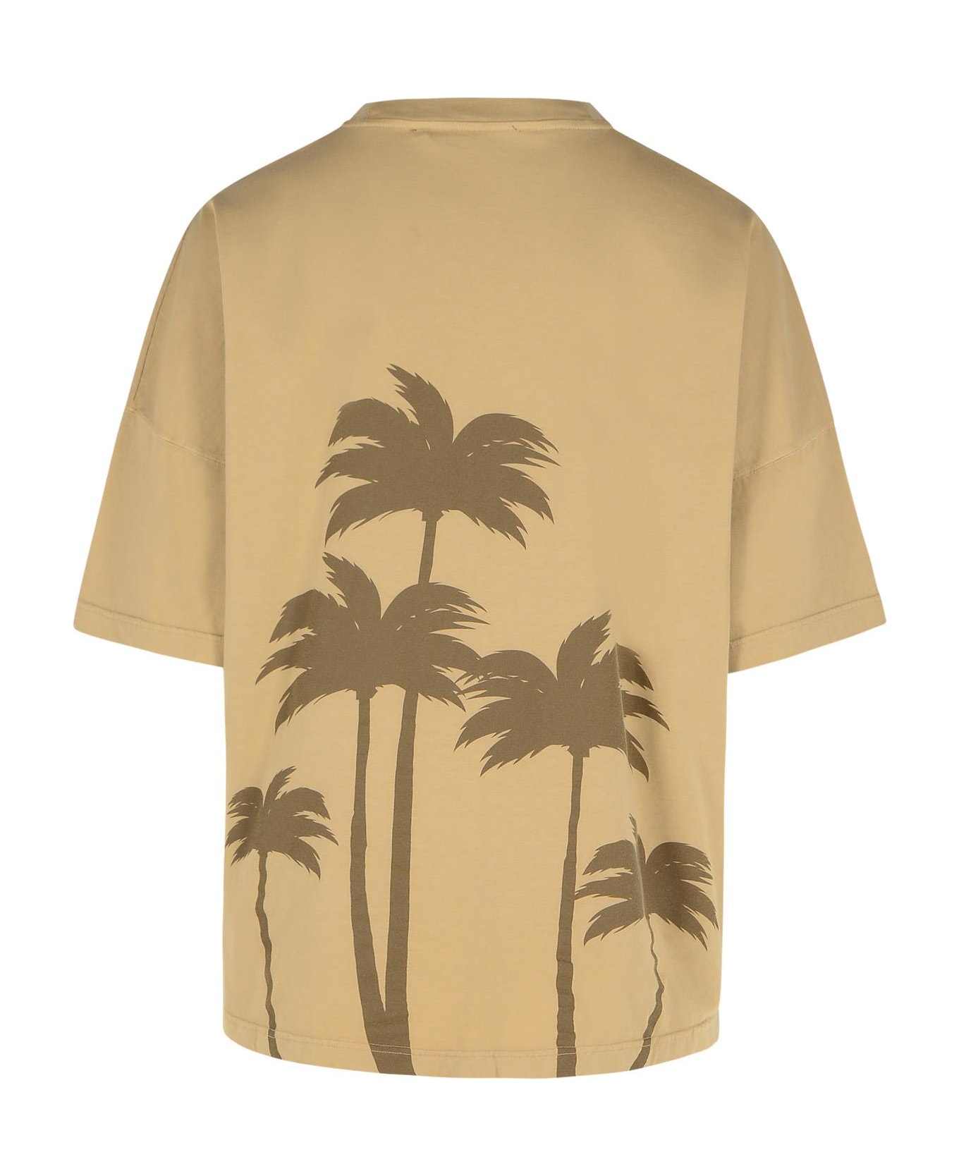 Palm Angels Beige Cotton T-shirt
