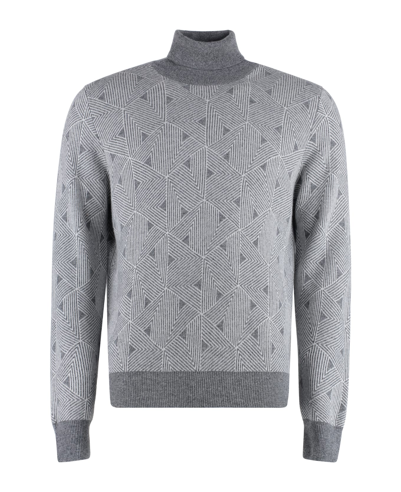 Canali Cashmere Blend Turtleneck Sweater - grey
