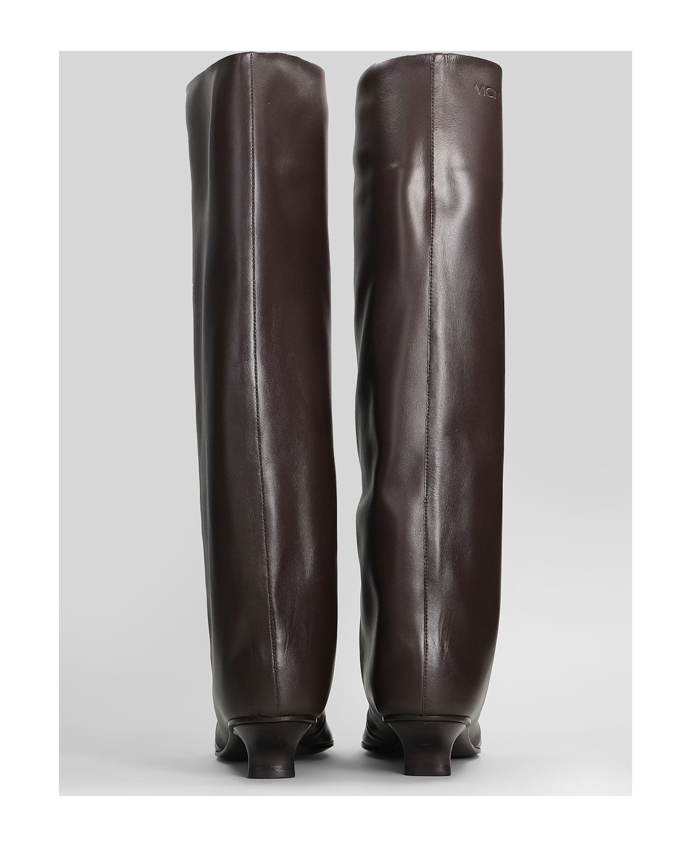 Vicini Cizin 30 Low Heels Boots In Brown Leather - brown