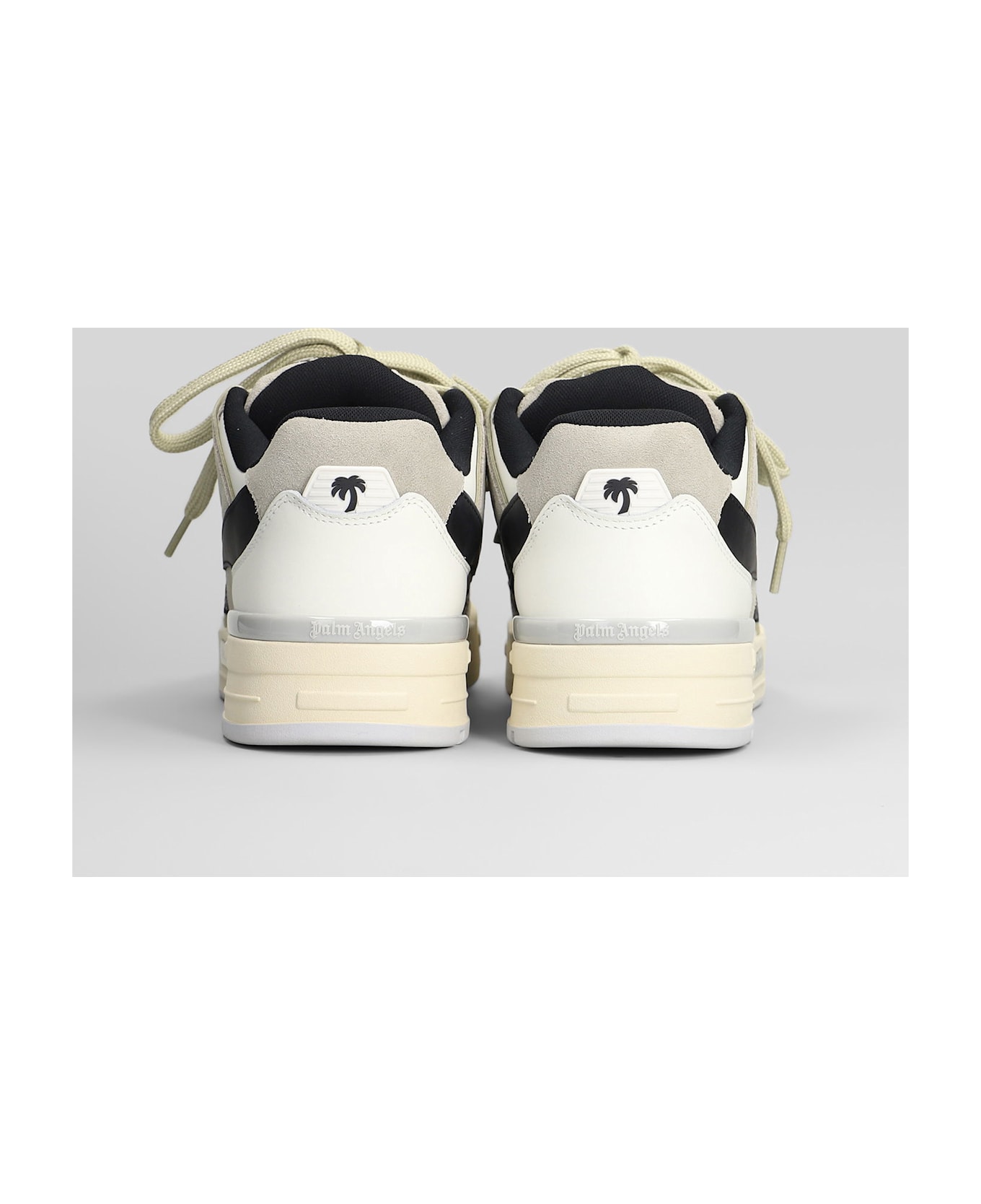 Palm Angels Venice Sneakers In White Suede And Leather - white