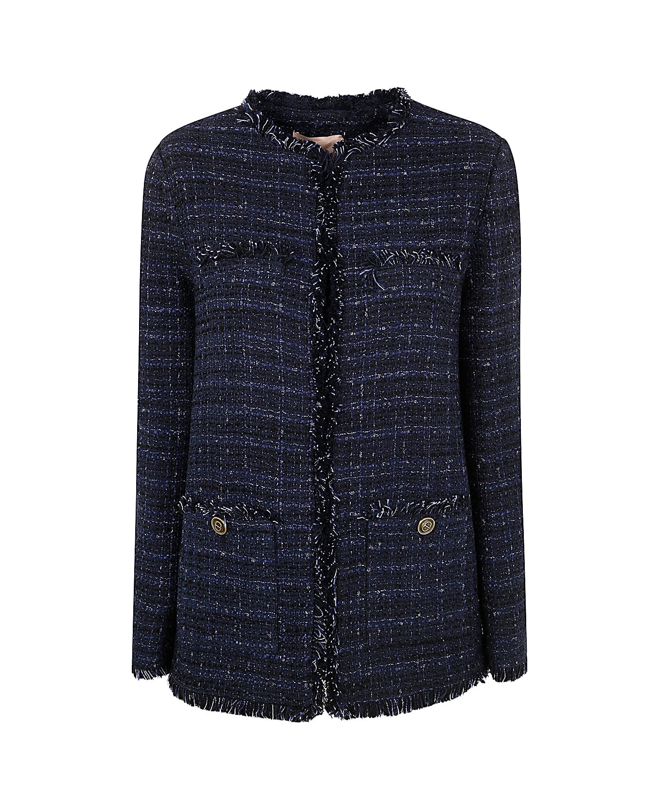 TwinSet Boucle Jacket - Blue Denim Black