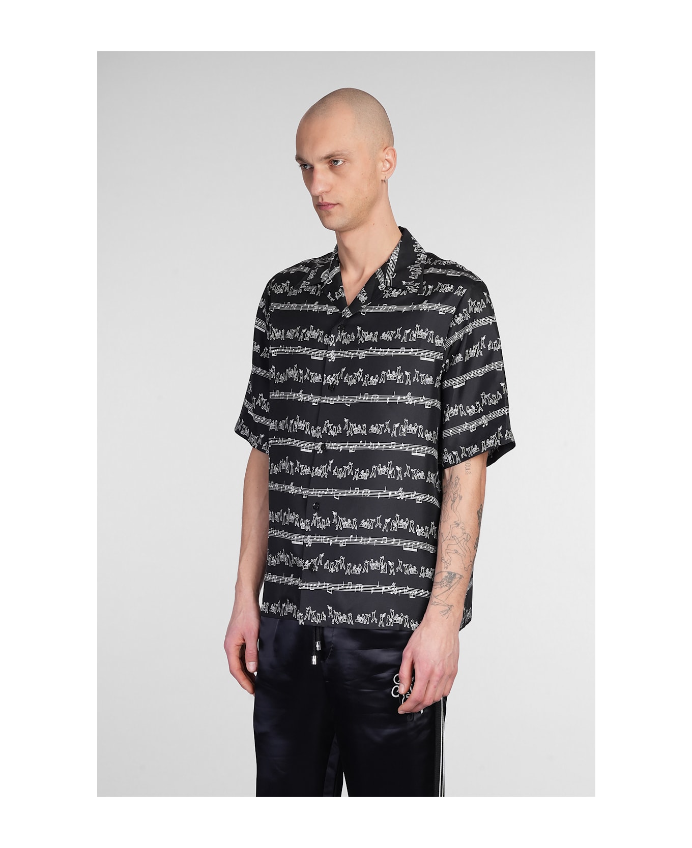 Shirt In Black Silk - Thumbnail 5