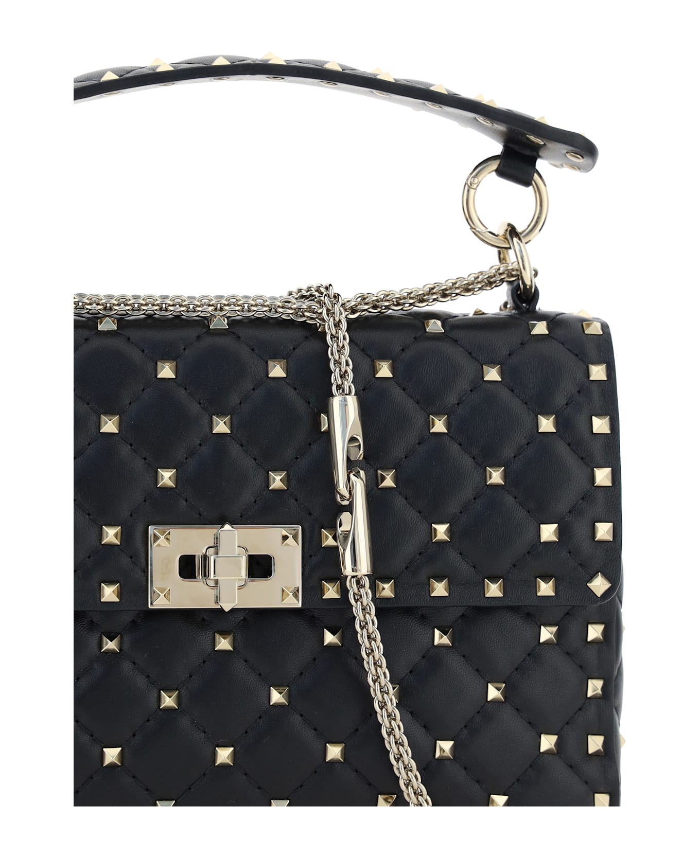 Valentino Garavani Rockstud Spike Medium Shoulder Bag - Black