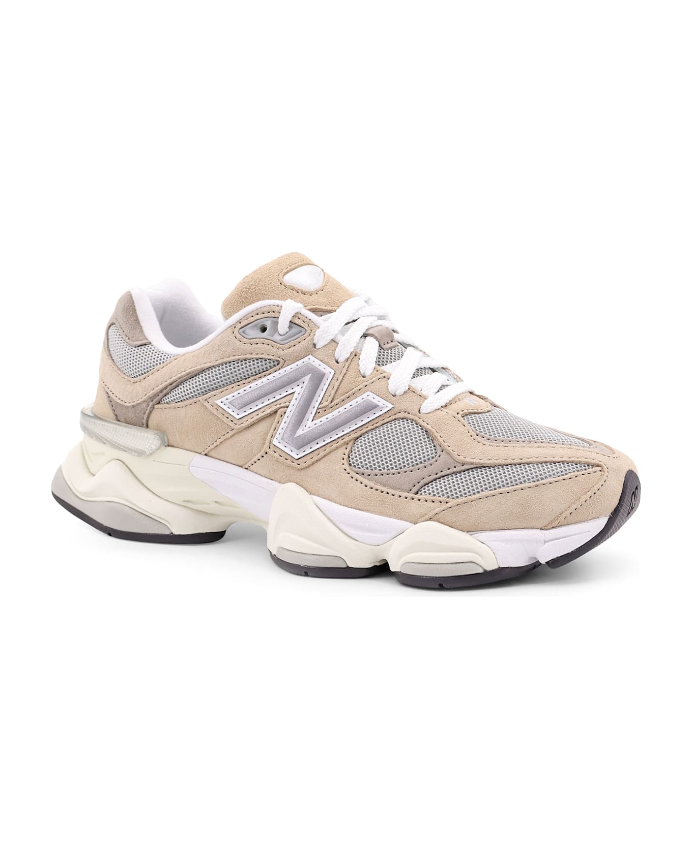 New Balance 9060 Low-top Mesh And Suede Sneakers - Beige