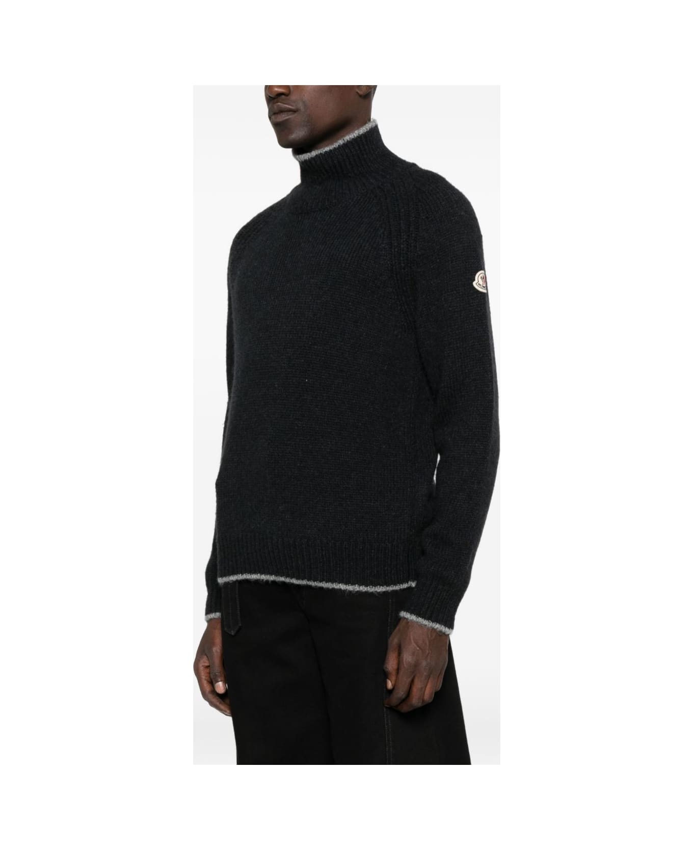 Moncler Ribbed Turtleneck Sweater - Black