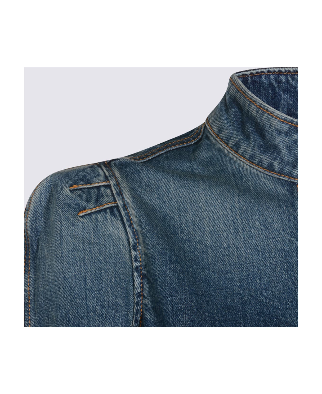 Alaia Blue Cotton Denim Jacket - BLEU DELAVE